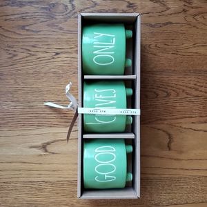 NWT Rae Dunn Good Chives Only Set Of 3 Herb Planters